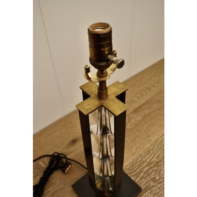 Mid-Century Modern Thomas Obrien for Visual Comfort Stacked Crystal Lamp For Sale - Image 3 of 5