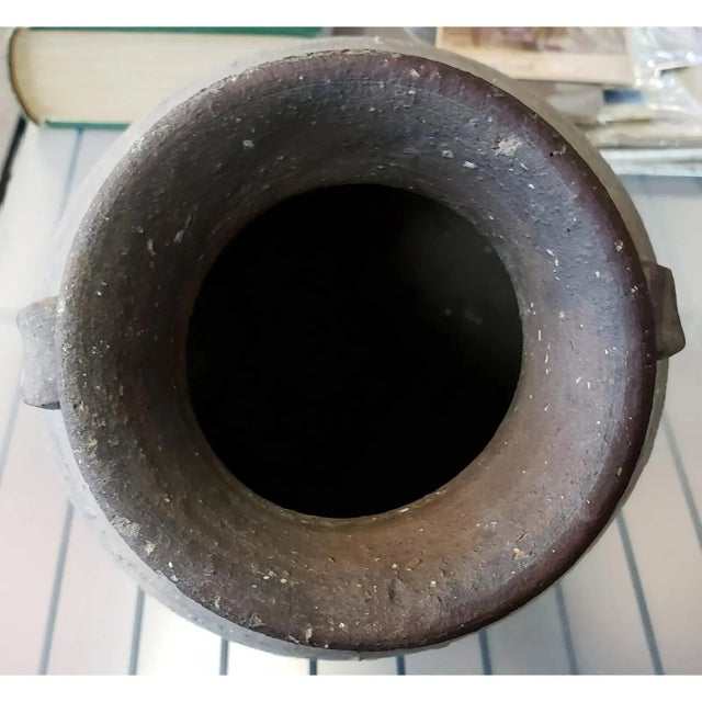 Brown Circa 5th-7th Century Eastern Mediterranean Levatine Terracotta Slip Decorated Storage Jar With Loop Handles For Sale - Image 8 of 8