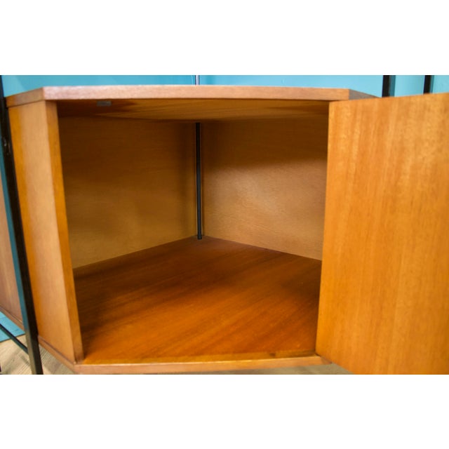 Brown Teak Shelving Corner Unit from Avalon, 1960s For Sale - Image 8 of 9