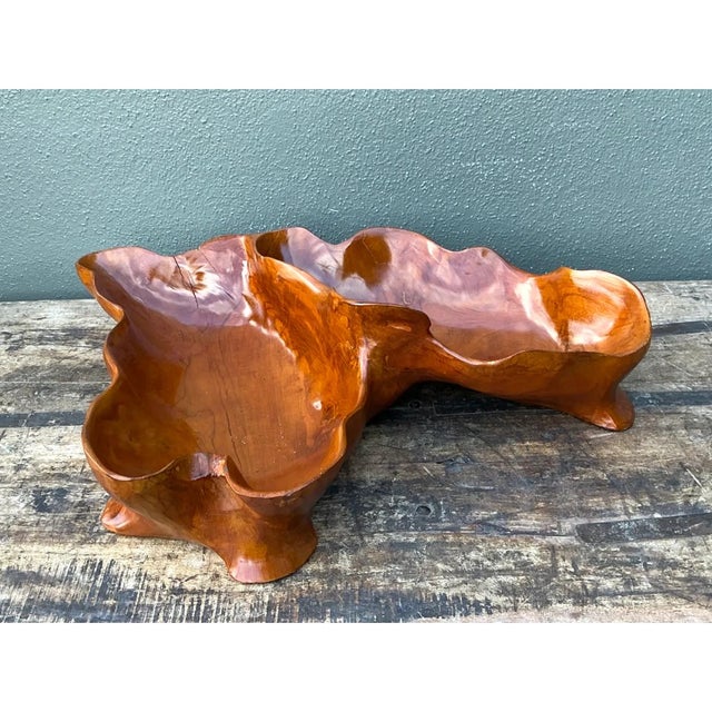 Vintage Organic Form Wood Bowl For Sale - Image 10 of 14
