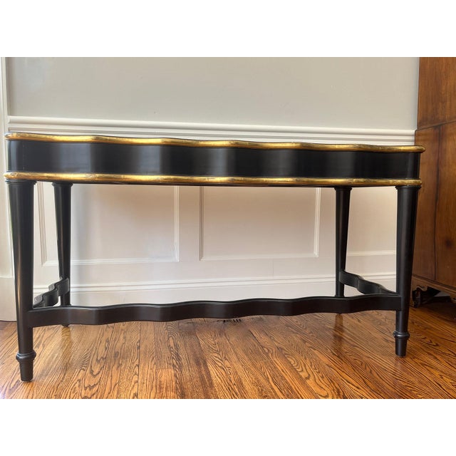 Mid-Century Modern Ebonized Hollywood Regency Desk/Table with Gilding For Sale - Image 3 of 7