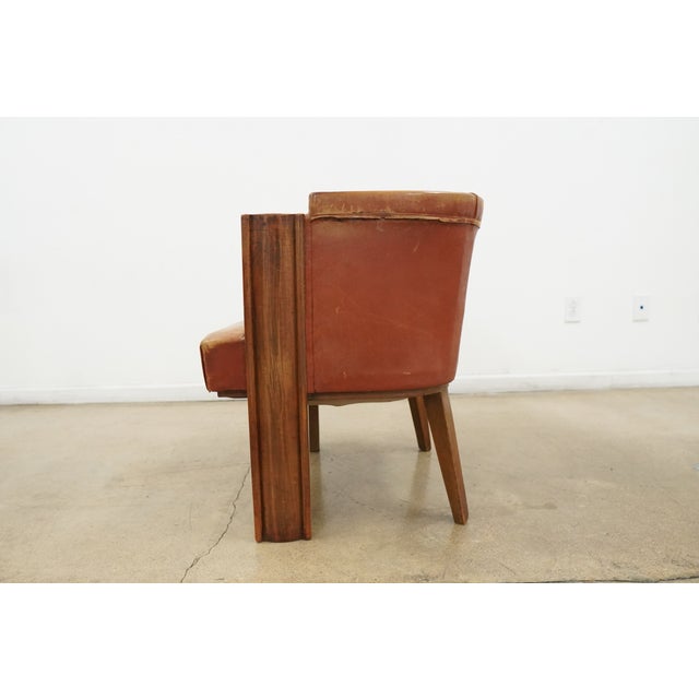 Vintage Art Deco Waterfall Desk & Barrel Back Chair (Set of 2) For Sale - Image 13 of 18