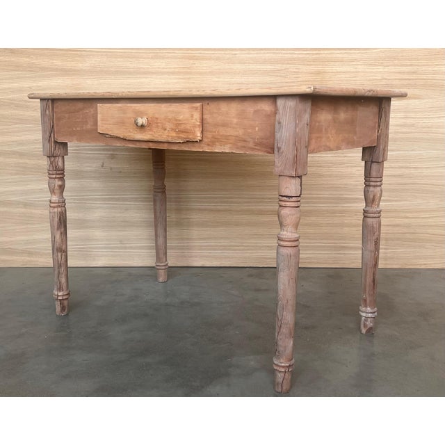 Early 19th Century Spanish Baroque Bleached Side Table with Drawer For Sale - Image 12 of 18