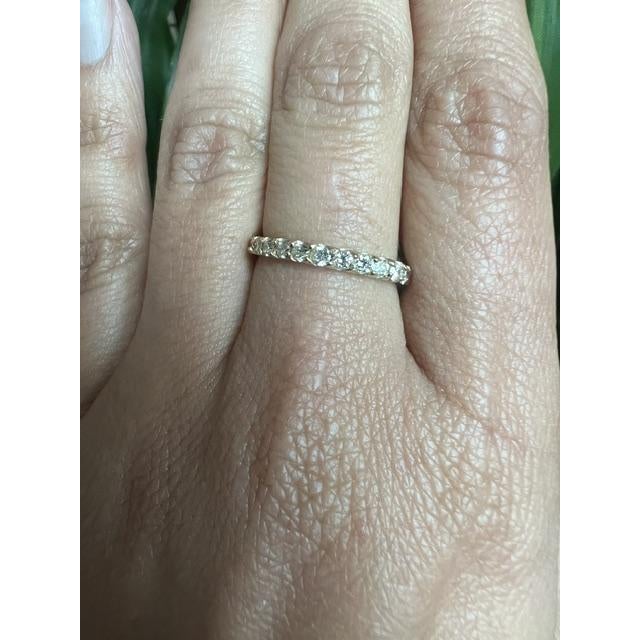 2020s 0.50 Carat Natural Round Cut Diamond 14 Karat Yellow Gold Band, Size 7 For Sale - Image 5 of 6