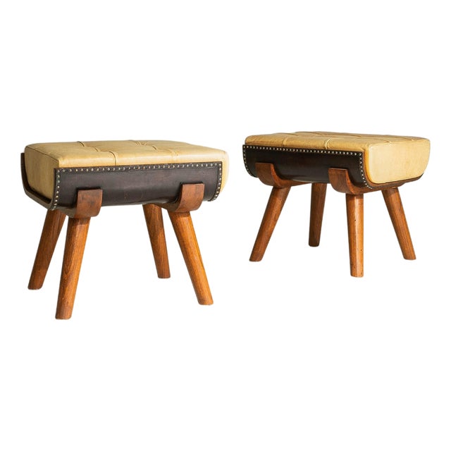 1960s Italian Exceptional Italian Ottomans - A Pair For Sale