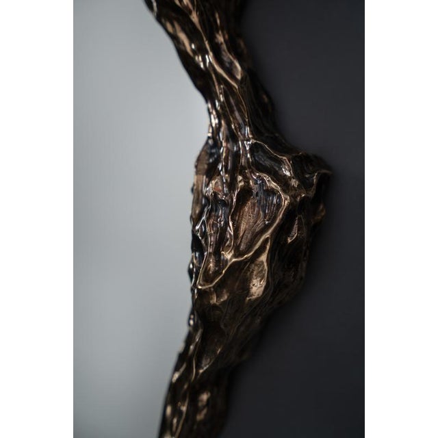 Beautiful people iv mirror in cast bronze by william guillon hand sculpted, dated and signed dimensions: d 9 x w 55 x h 85...