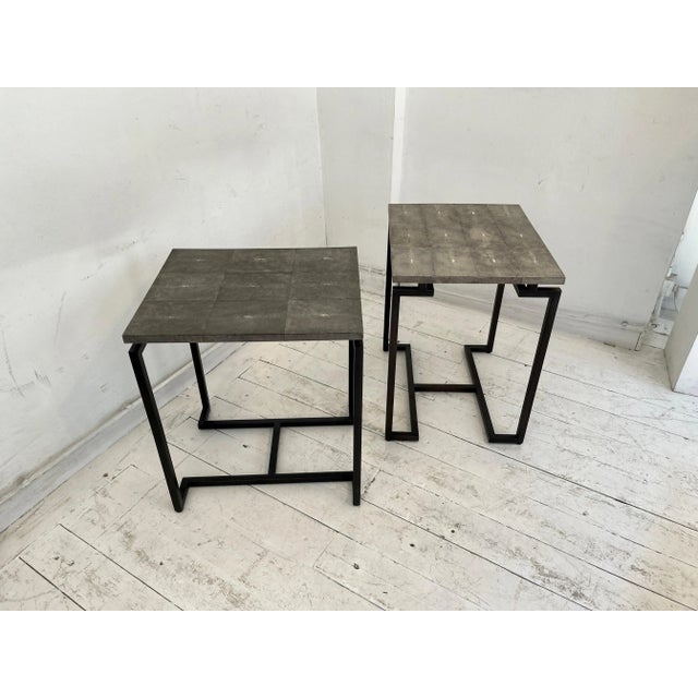 Side Tables in Galuchat, 1980s, Set of 2 For Sale - Image 6 of 9