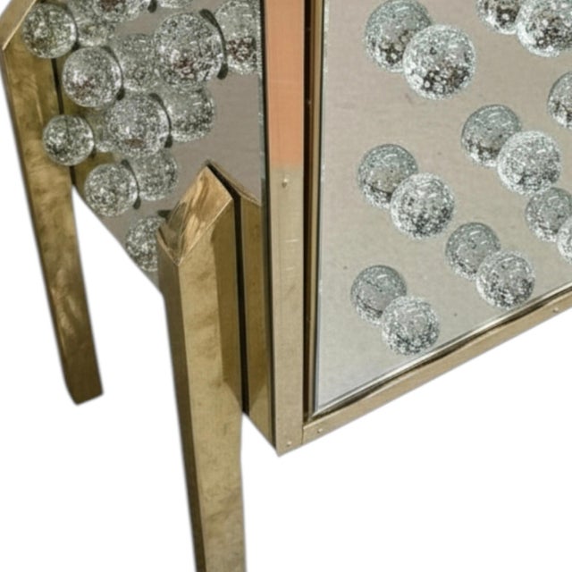 Gold Handcrafted Italian Sideboard with Brass and Mirror from Justfurnituress SRL For Sale - Image 8 of 11