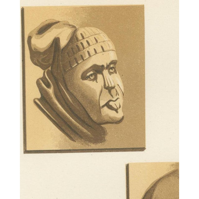 Ferdinand Séré, Carved Stall Heads at Vitteaux, Côte Dor, 1851, Chromolithograph For Sale - Image 4 of 9