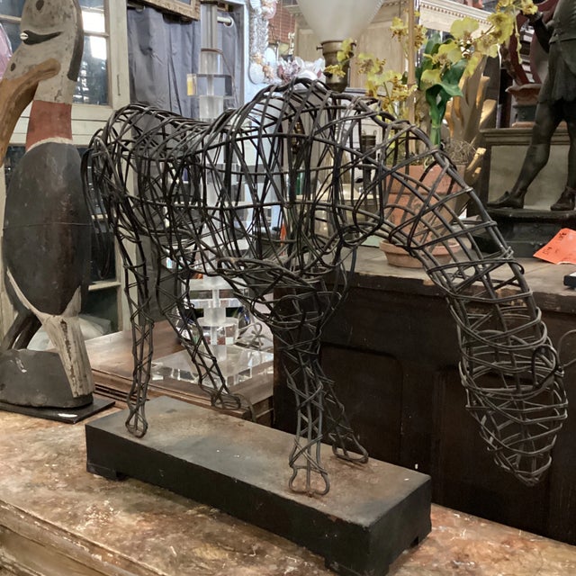 Metal Mid Century Iron Horse Sculpture For Sale - Image 7 of 7