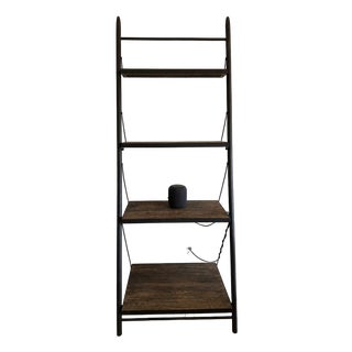 Reclaimed Elm & Iron 83" Metal Shelving For Sale