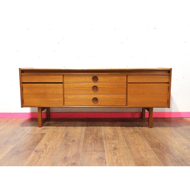 Mid-Century Modern 1960s Mid Century Modern Vintage Teak Credenza Sideboard in The Style of Bath Cabinets For Sale - Image 3 of 15