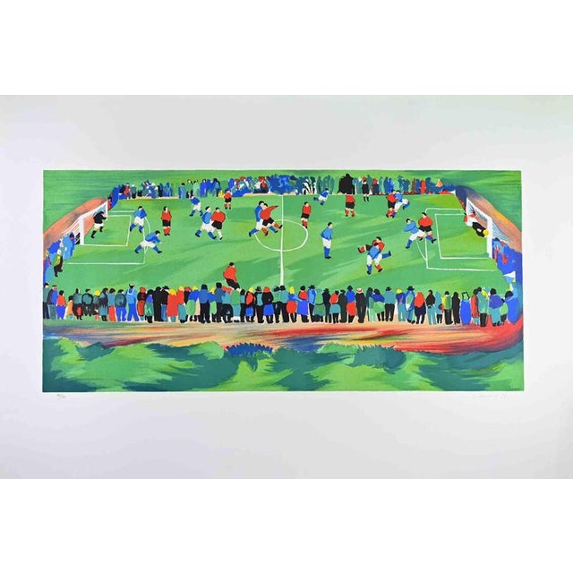Modern Giovanni Omiccioli, Football Camp, 1973, Lithograph For Sale - Image 3 of 3