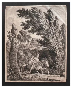Carl Wilhelm Kolbe the Elder, Satyr on Horseback, Original Etching, 1795