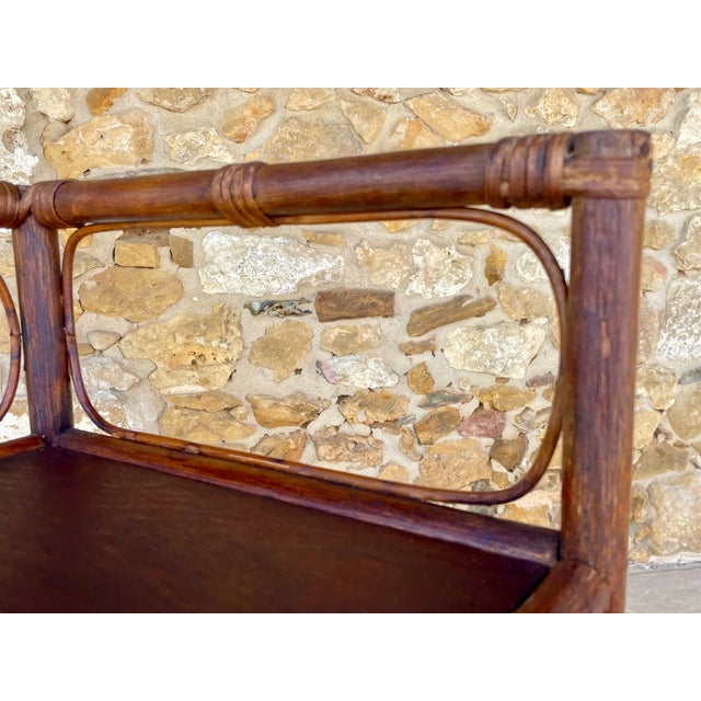 Mid-Century Bamboo & Rattan 3-Tier Corner Shelf, 1960s For Sale - Image 16 of 18