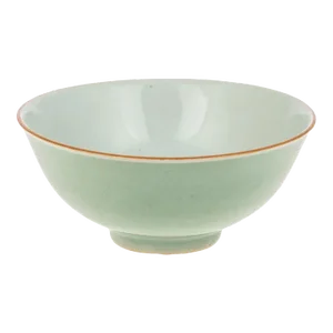 Late Qianlong or Early Jiaqing, 1795-1815 Chinese Celadon Porcelain Footed Bowl, With Underglaze Blue Character Mark