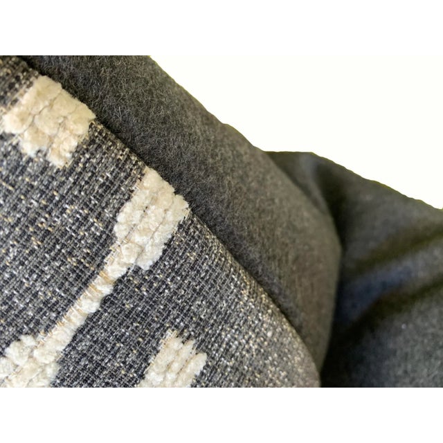 Transitional Charcoal and Ivory Pillows - a Pair For Sale - Image 3 of 6