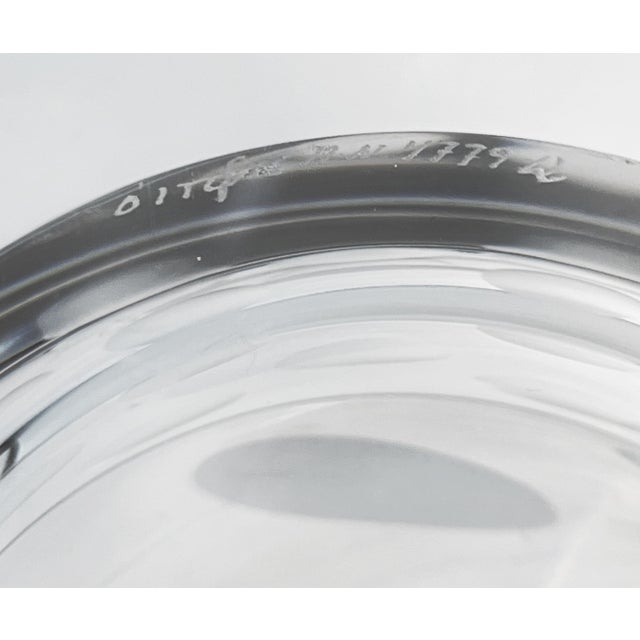 Mid 20th Century Swedish Art Crystal Bowl by Artist Anne Nilsson for Orrefors With Cut Dot Pattern Signed For Sale - Image 5 of 5