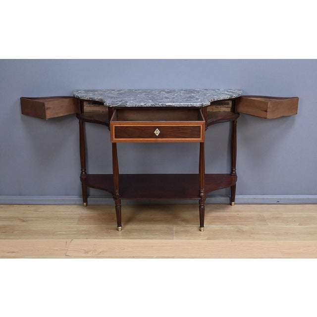 Late 18th Century Louis XVI Mahogany and Marble Console Table For Sale - Image 15 of 18