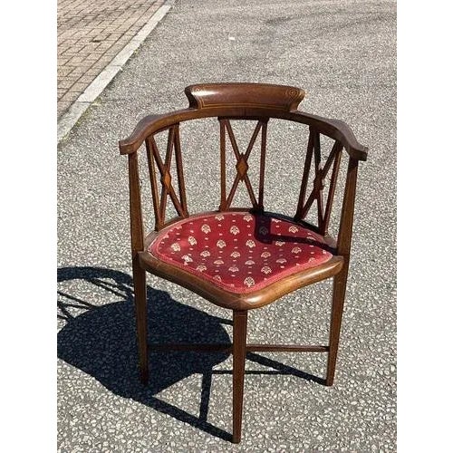 Edeardian Mahogany Armchair. Sizes :- 74 cms tall, 57 cms wide, seat height;- 42 cms Strong and sturdy, is a used item so...