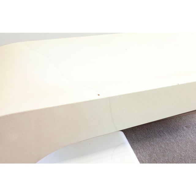 Modern Pierre Cardin White Lacqured Waterfall Console Table For Sale - Image 3 of 6