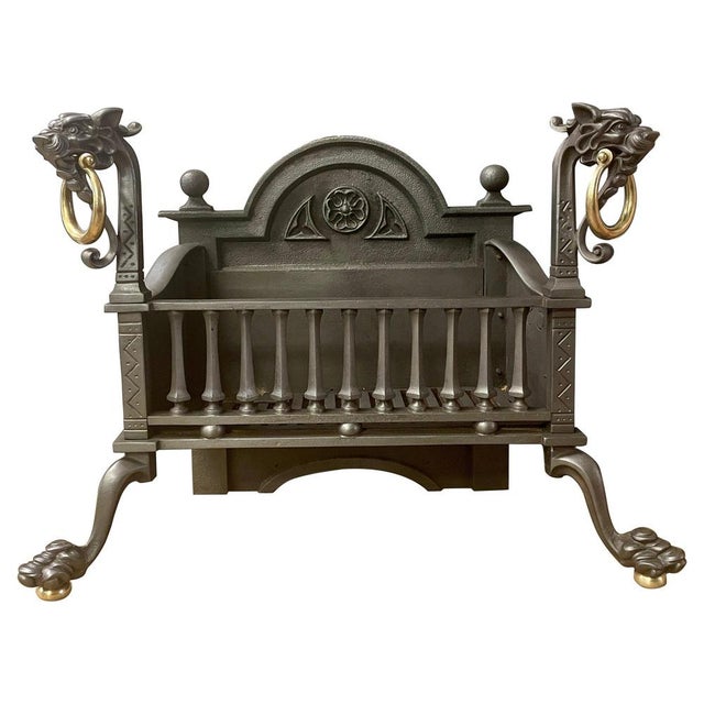 Antique English Dragon Fire Grate in Cast Iron, 1860 For Sale - Image 14 of 14