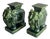 Late 20th Century Large Pair of Palm Beach Regency Style Green Glazed Ceramic Elephant Stands or Stools For Sale