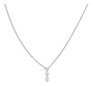 0.47ctw 3-Stone Diamond Journey Pendant Necklace 14k White Gold 18” Cable Chain