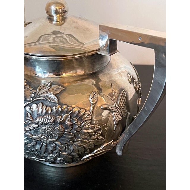 Silver Chinese Export Sterling Silver Creamer and Sugar by Cutshing For Sale - Image 8 of 16