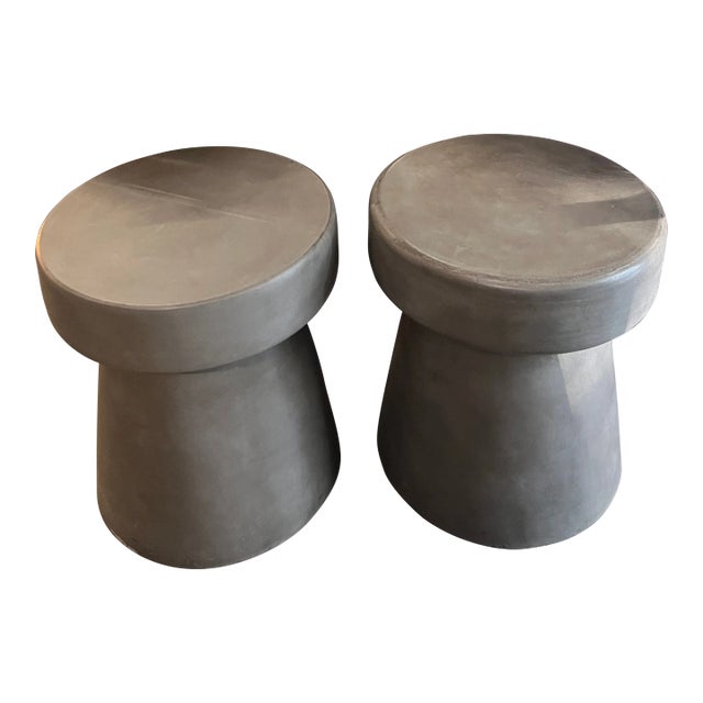 1970s Pair of Concrete Champagne Tables For Sale