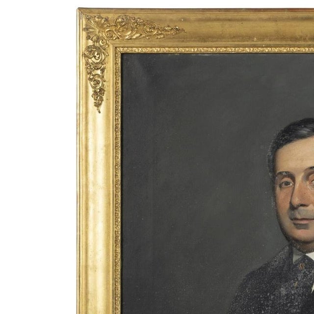 Painting - Portrait of a gentleman - J. Stewart. Oil on canvas, signed "J. Stewart" and dated 1867. Inscription on the...