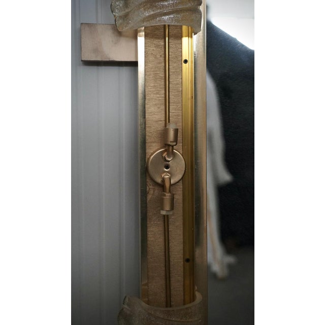 Illuminated Pink Murano Glass and Brass Wall Mirror, 2000s For Sale - Image 11 of 14
