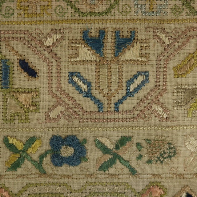 Antique Charles II Band Sampler, 1672, by e.y For Sale - Image 16 of 18