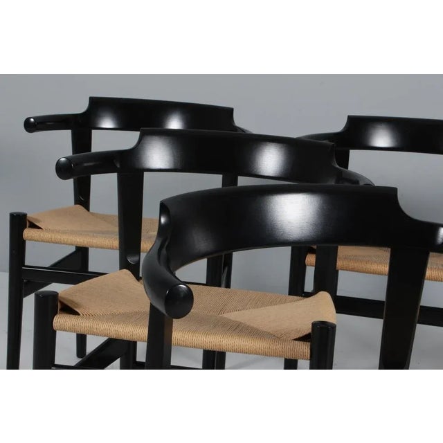 PP68 Armchairs attributed to Hans J. Wegner for PP Møbler, Denmark, 2010s, Set of 6 For Sale - Image 3 of 12