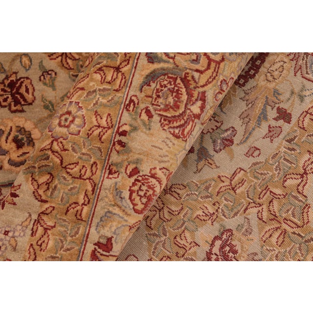 Textile Shabby Chic 1990's Pak-Persian Taupe/Green Wool Rug - 6'1'' X 9'0'' For Sale - Image 7 of 9