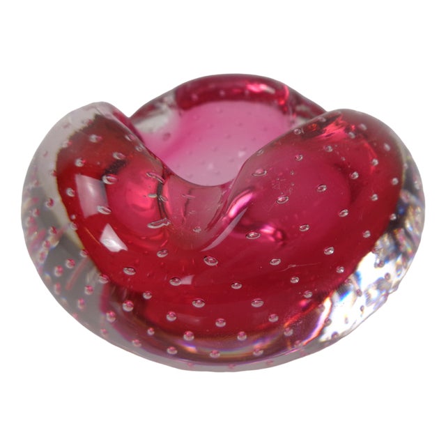 Pink Sommerso Murano Glass Ashtray, Italy, 1960s For Sale