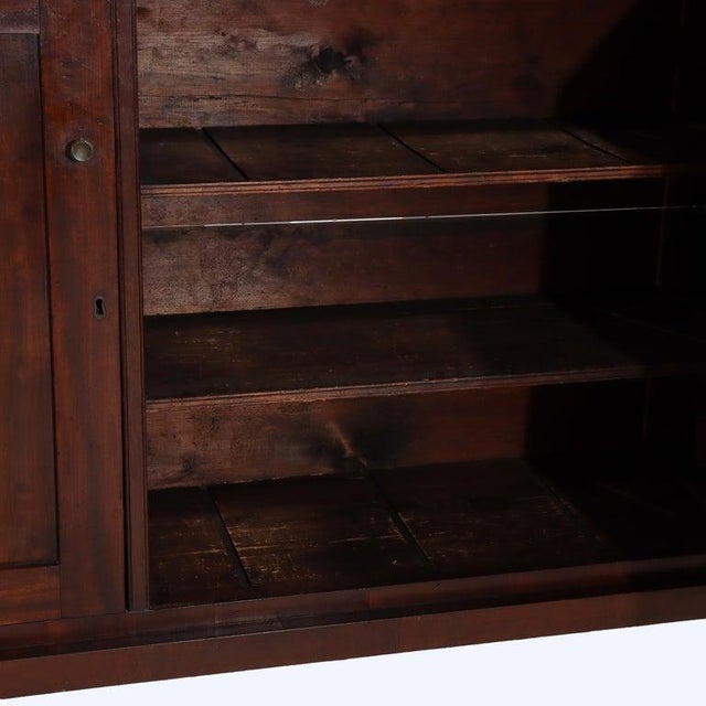 Oversized Antique Sheraton Flame Mahogany Step Back Cupboard C1830 For Sale - Image 13 of 18