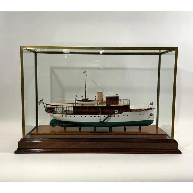 Wood Period Builders Model of the Private Yacht "Caritas" For Sale - Image 7 of 12