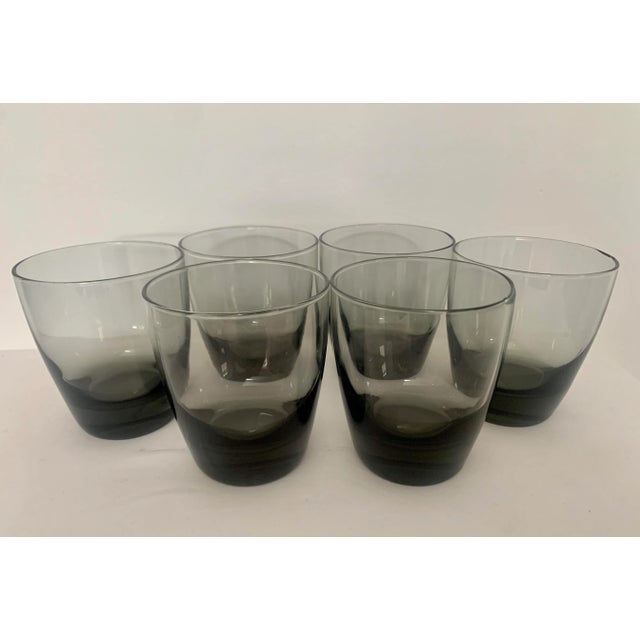 1970s Grey Smokey Scandinavian Balloon Glasses - Set of 6 For Sale - Image 5 of 5