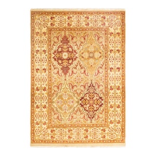 Mogul, One-of-a-Kind Hand-Knotted Area Rug - Ivory, 4' 3" x 5' 8" For Sale