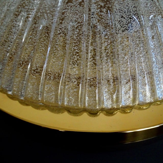 Gold Large Vintage Glass Flush Light, 1960s For Sale - Image 8 of 17