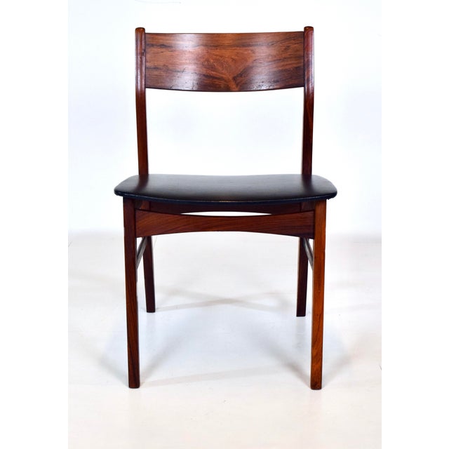 1960's Danish Modern Rosewood side chair or desk chair in original Skai leatherette fabric. Signed, Made in Denmark; ready...