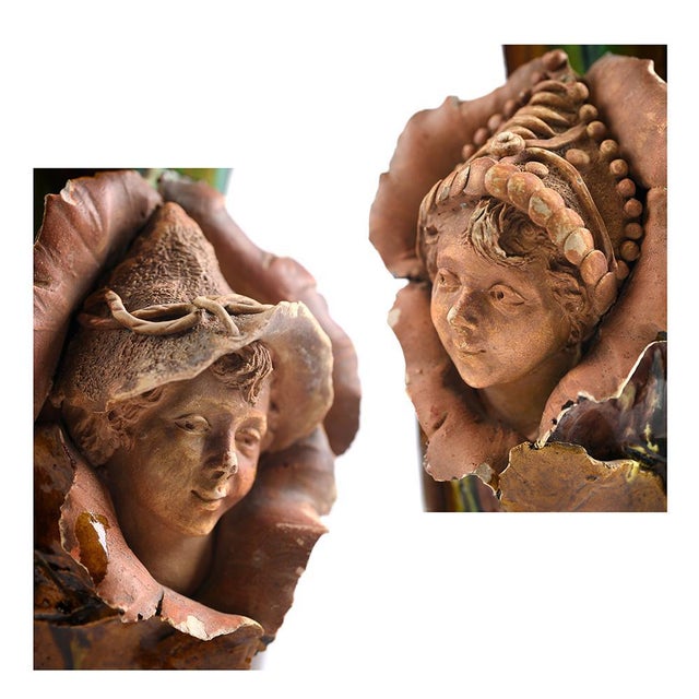 Ceramic and Sculpted Clay Vases, Set of 2 For Sale - Image 6 of 7