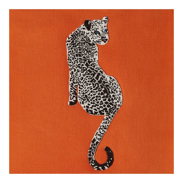 Leopard Embellished Throw For Sale