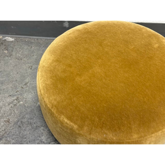Textile Bespoke Mohair Brown Sugar Ottoman For Sale - Image 7 of 12