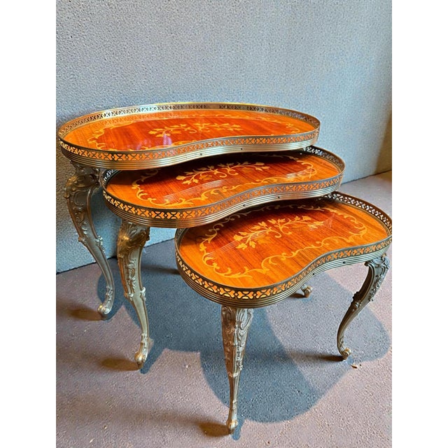 Antique Side Tables, 1890s, Set of 3 For Sale - Image 3 of 6