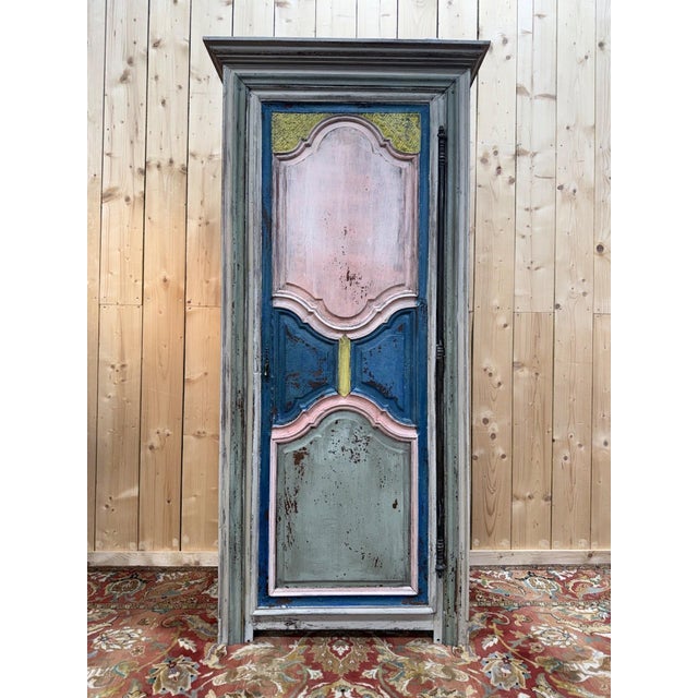 Single-Door Wardrobe in Polychrome Oak For Sale - Image 9 of 9