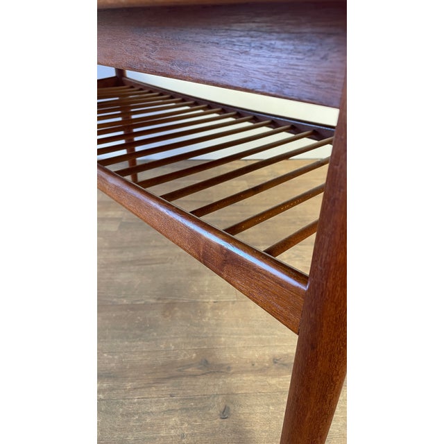 Mid-Century Modern Danish Teak Coffee Table with Slatted Shelf, 1960s For Sale - Image 10 of 18