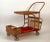 Mid-Century Bar Wagon in Wicker with Red Shelves, 1950s For Sale - Image 4 of 14