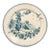 Circa 1880's French Sarreguemines Printemps Teal Bird Transferware Wall Plate For Sale